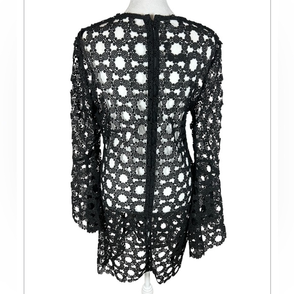 N/Nicholas Revolve Black Lace Crochet Dress Cocktail Witchy Whimsigoth Sexy - Picture 13 of 14
